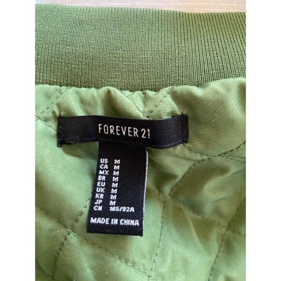 Forever 21 Green Japanese Bomber Jacket (Size Medium) - Picture 5 of 5